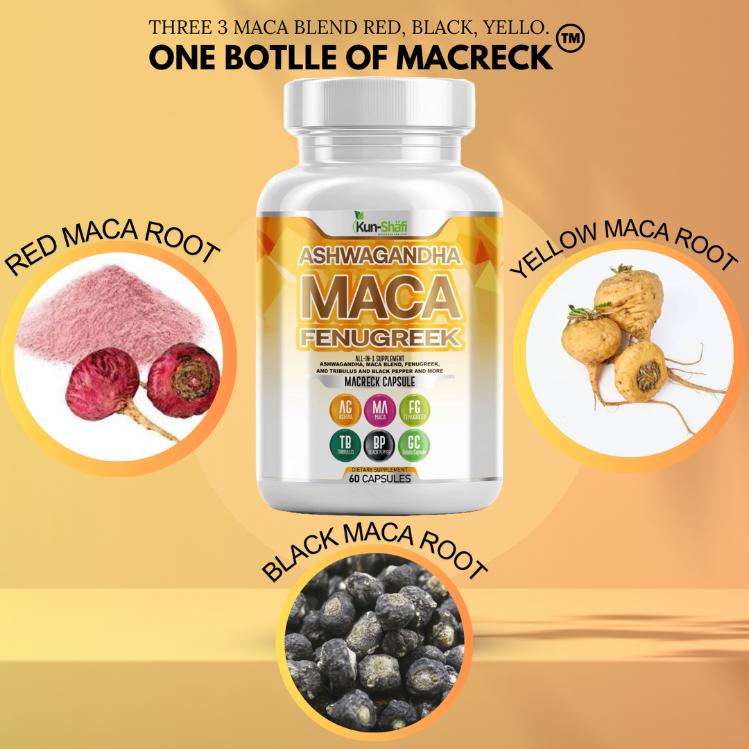 Ashwagandha, Maca & Fenugreek – Natural Energy, Hormone Balance & Stress Relief Supplement