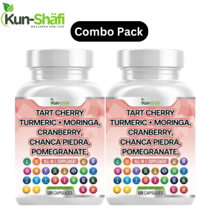 Tart Cherry Extract Capsules 20,000mg with Turmeric, Moringa, Cranberry, Chanca Piedra, Celery, Quercetin, ACV, Pomegranate, L-Selenomethionine – Uric Acid Support – Pack of 2 (240 Caps)