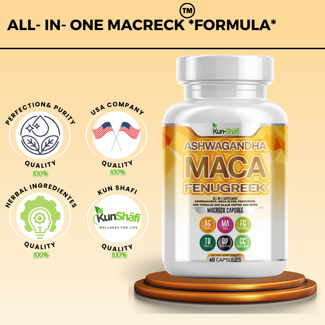 Ashwagandha, Maca & Fenugreek – Natural Energy, Hormone Balance & Stress Relief Supplement