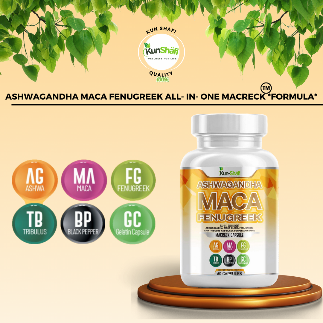 Ashwagandha, Maca & Fenugreek – Natural Energy, Hormone Balance & Stress Relief Supplement