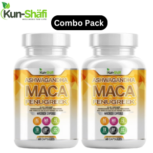 Ashwagandha, Maca & Fenugreek Supplement – Natural Energy, Hormone Balance & Stress Relief – Pack of 2 (120 Caps)