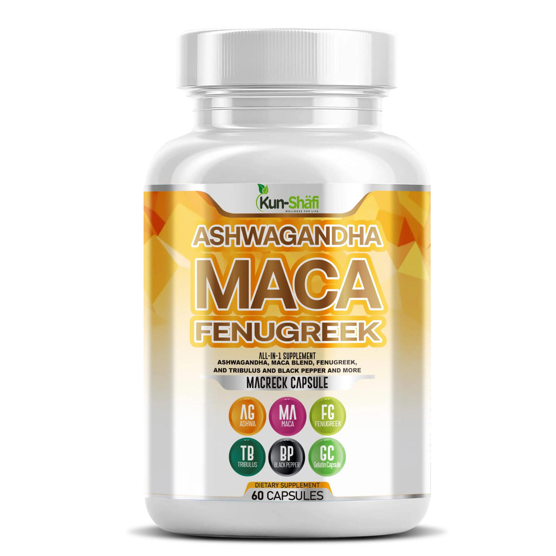 Ashwagandha, Maca & Fenugreek – Natural Energy, Hormone Balance & Stress Relief Supplement