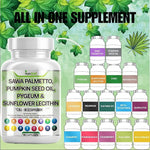 Load image into Gallery viewer, Saw Palmetto 10000mg Pumpkin Seed Oil 3000mg Pygeum 3000mg Sunflower Lecithin 3000mg Stinging Nettle Cranberry - Prostate Supplements for Men with Lycopene - 60 Caps
